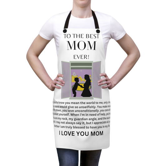 Apron (AOP) MOTHER GIFT FROM SON, TO THE BEST MOM EVER