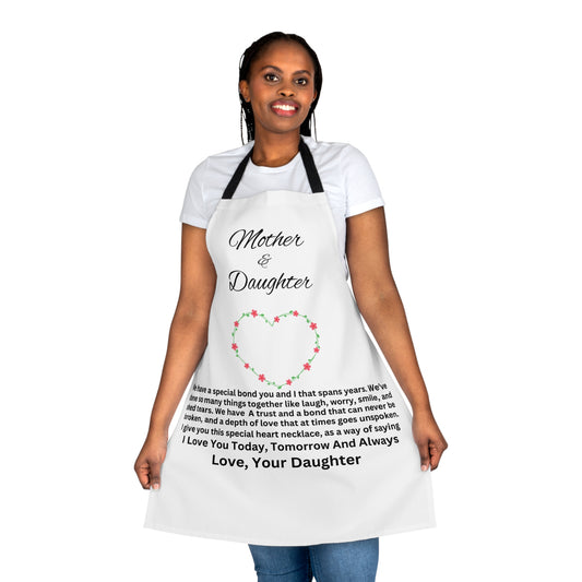 Apron, 5-Color Straps (AOP) MOTHER AND DAUGHTER GIFT, DAUGHTER TELLING HER MOM HOW SHE FEELS